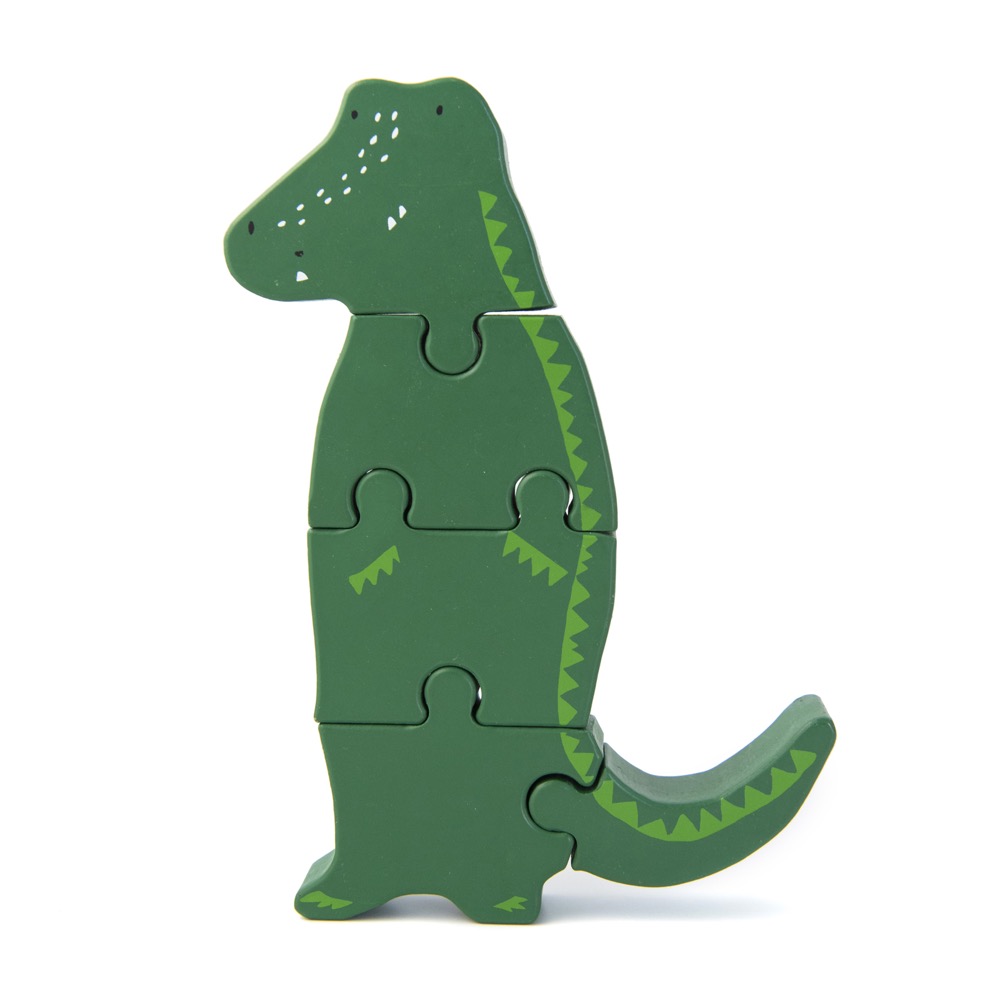 Puzzle formes animaux en bois - Mr. Crocodile